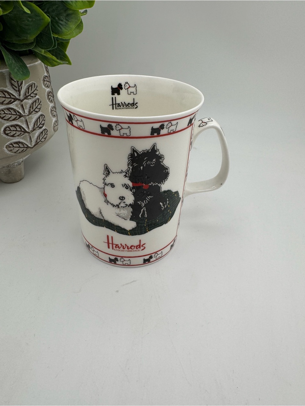 Harrods Knightsbridge Scottie Dog Mug Fine Bone China Made in England Terrier